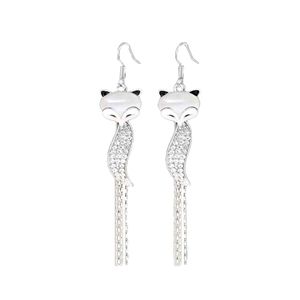 Dripping oil fox tassel earrings